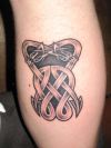 celtic heart tattoo on leg